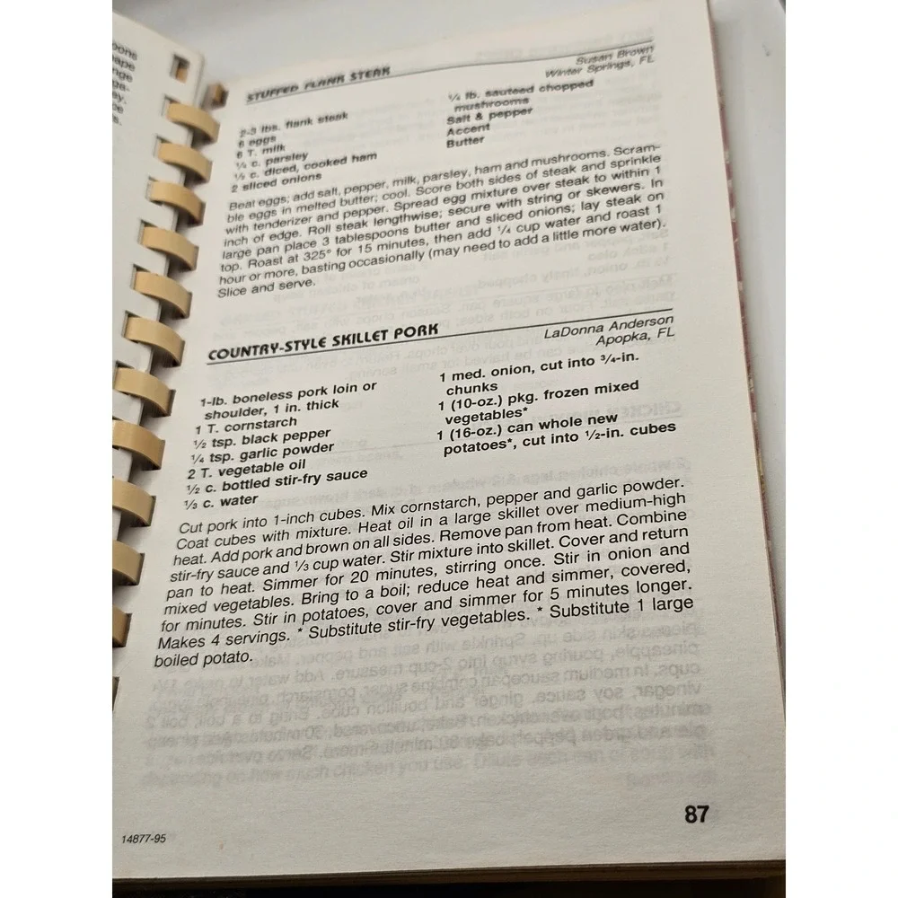 Treasured Recipes Ocala Activities Committee Cookbook Morris Press Spiral Bound
